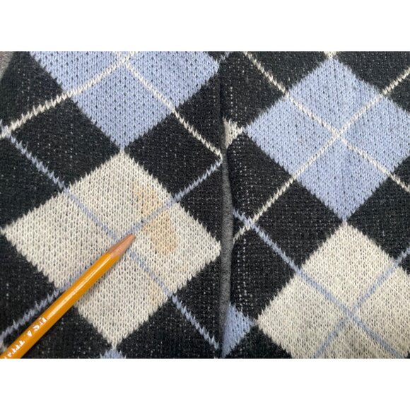 Vintage-Inspired Argyle Cardigan Dress & Gold Buttons M Comfort Casual Style - Picture 3 of 7